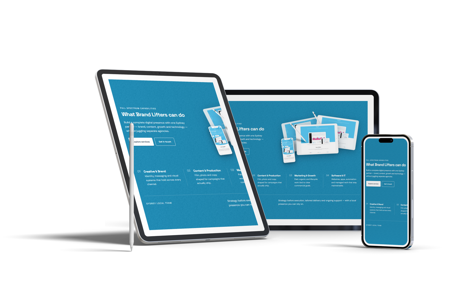 Brand Lifters multi-device digital ecosystem mockup